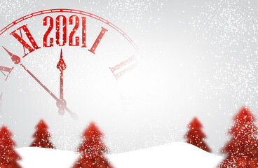 Beauliful red clocks with red christmas trees.