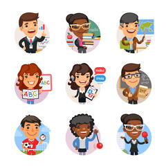 Cartoon People Avatars with Different Professions