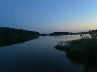 sunset over the lake
