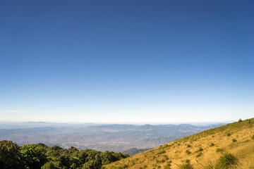 Fototapeta premium Mountain landscape with blue sky.