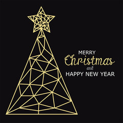 Vector abstract polygonal geometric christmas symbol. Christmas tree.