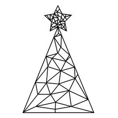 Vector abstract polygonal geometric christmas symbol. Christmas tree.