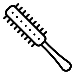 Round Hair Brush Concept, Grooming tool  Vector Icon Design, fashion accessory and glamour Symbol on White background 