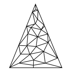 Vector abstract polygonal geometric christmas symbol. Christmas tree.