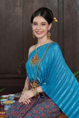 Thai women wearing traditional heritage costumes