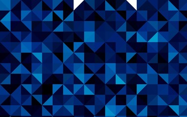 Dark BLUE vector low poly template. Creative illustration in halftone style with gradient. The textured pattern can be used for background.