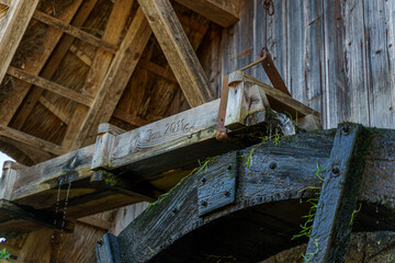 Detail view of an old traditional water mill in the Black Forest, Germany