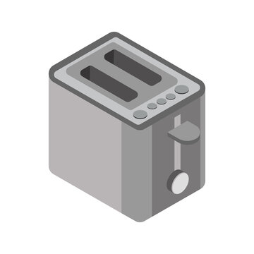 recommend clip art: Isometric toaster icon.Vector illustration isolated on white background.