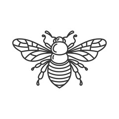 Bee Icon. Bug Logo on White Background. Vector