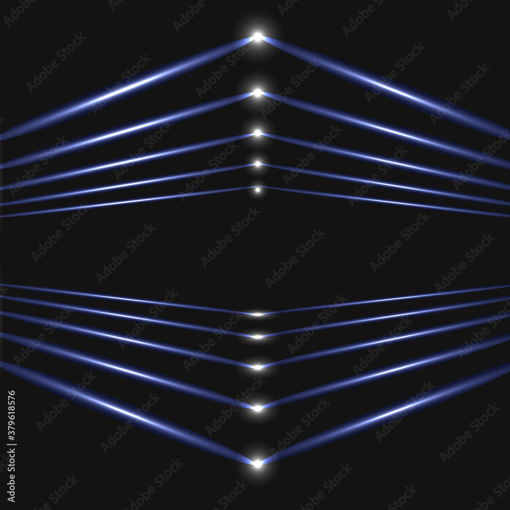 Poster bright lines in abstract style on dark background. vector template. futuristic technology. modern pa