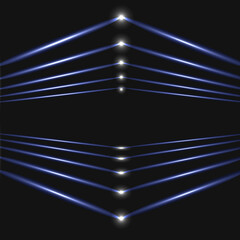 Bright lines in abstract style on dark background. Vector template. Futuristic technology. Modern pattern. Blue color concept