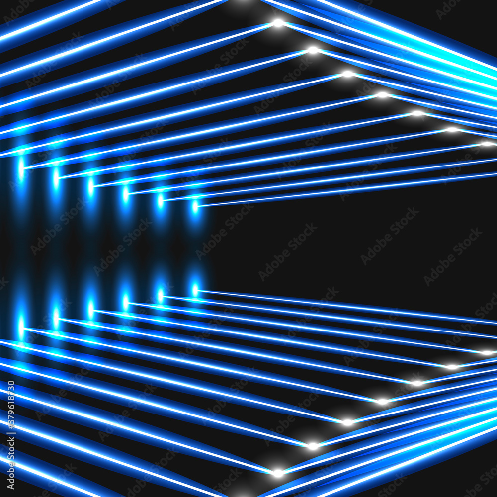 Aufkleber vector bright lines on dark background. black abstract geometric background. modern science backgrou