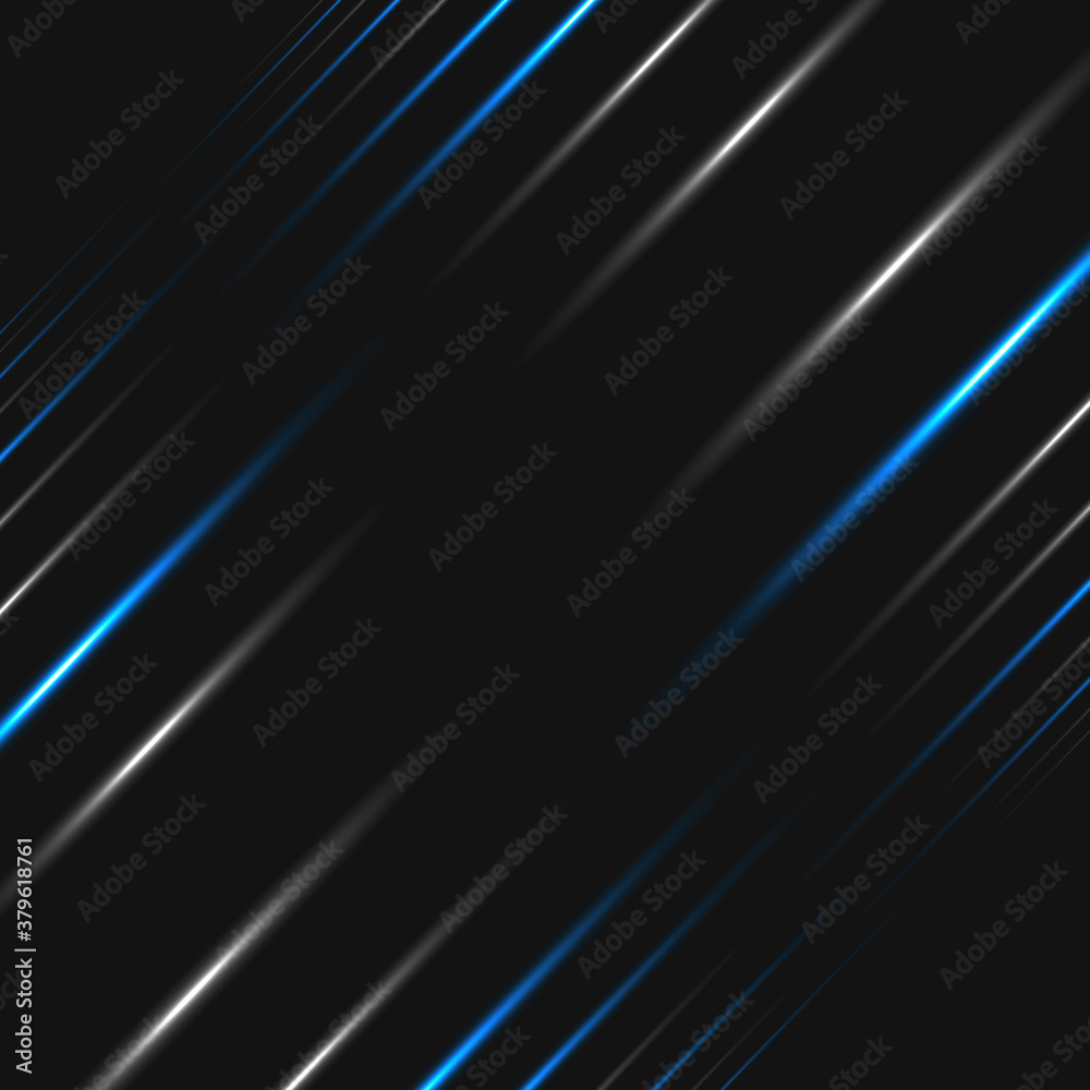 Poster vector bright lines on dark background. black abstract geometric background. modern science backgrou