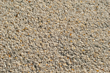 Drainage systems from small pebbles. Garden drainage for plants and trees. Yellow stones for roads...