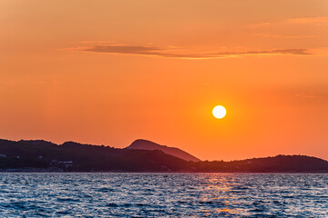 Sunset over Adriatic sea