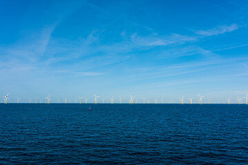 sea and sky and a windpark