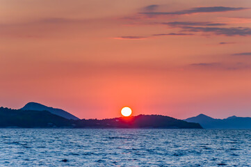 Sunset over Adriatic sea