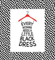ashion dress from quote in abstract organic frame.