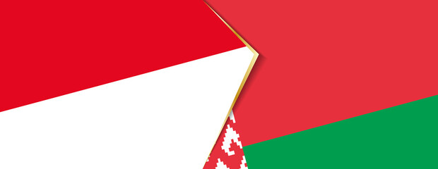 Monaco and Belarus flags, two vector flags.