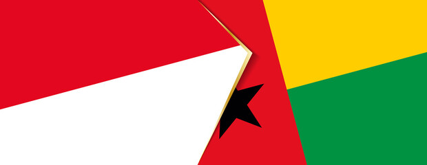 Monaco and Guinea-Bissau flags, two vector flags.