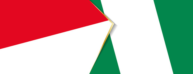 Monaco and Nigeria flags, two vector flags.