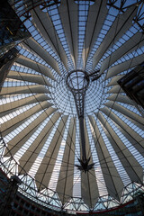 Low angle view of a metallic structure