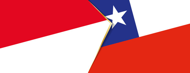 Monaco and Chile flags, two vector flags.