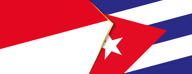 Fototapeta na wymiar Monaco and Cuba flags, two vector flags.