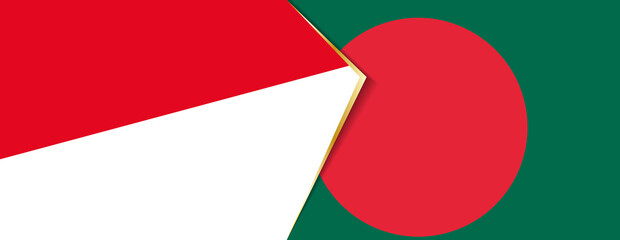 Monaco and Bangladesh flags, two vector flags.