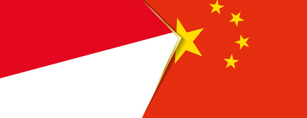 Monaco and China flags, two vector flags.