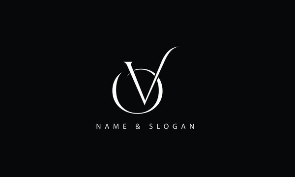 OV, VO, O, V abstract letters logo monogram