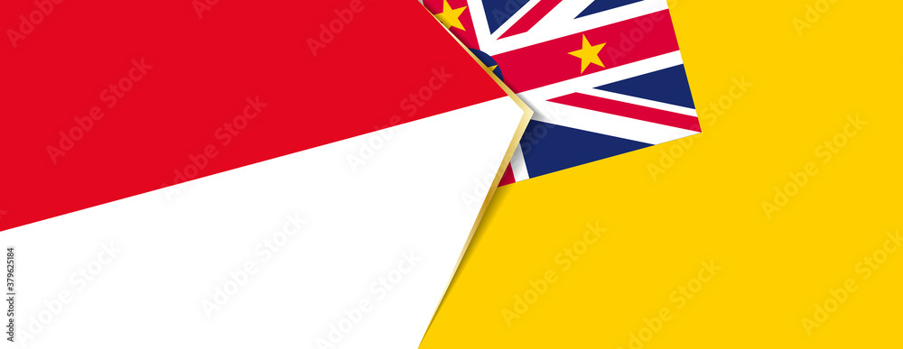 Wall mural monaco and niue flags, two vector flags.