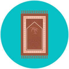 
A prayer mat icon in flat vector design 
