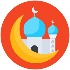 
Conceptual flat design of ramadan moon icon
