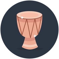 
A flat vector design of bongo drum 
