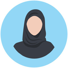 
A girl wearing hijab representing muslim woman icon
