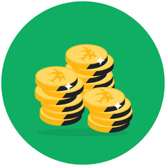 
Coins stack icon, vector design of metallic money 
