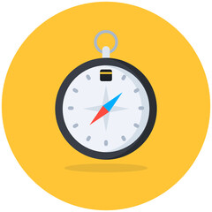 
An icon design of stopwatch, flat rounded vector 
