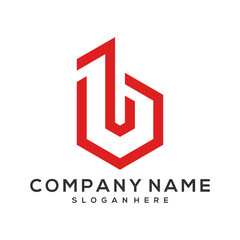 letter b that formed construction vector logo template