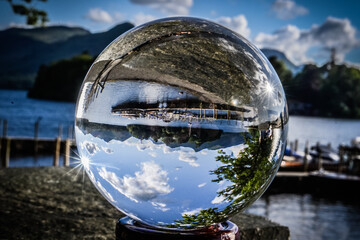 reflection in the water globe
