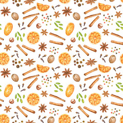 merry, seamless pattern, new, gold, star anise, year, citrus, mulled, wallpaper, tasting, spices, spicy, celebrate, fabric, seamless texture, june, ornament, tradition, bakery, cookie, homemade, 