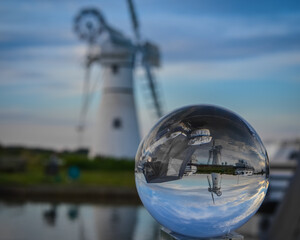 Windmill through a globe