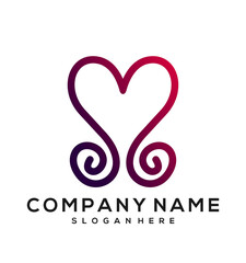 line love vector illustration logo