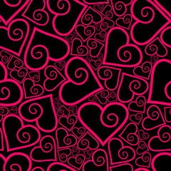 Seamless Heart Symbol Pattern - Abstract Heart Background Vector