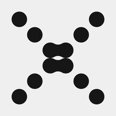 Fototapeta premium Abstract Cross Pattern Dots Logo generative computational art illustration