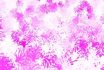 Fototapeta na wymiar Light Pink vector doodle backdrop with branches.