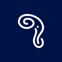 elephant head line art vector logo