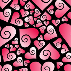 Seamless Heart Symbol Pattern - Heart Background Vector
