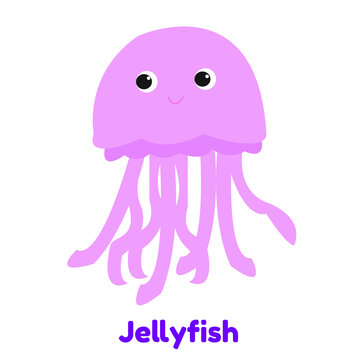 Animal Jellyfish Playing Card For Children Cartoon Vector