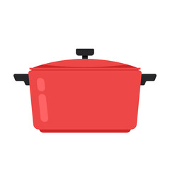 Boil water. Hot pot. Pot cartoon vector. free space for text. Water in pot. 